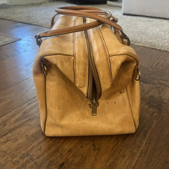 Vintage Hartmann Belting Leather Duffle Bag Doctor Carry-on Multi-purpose Tan